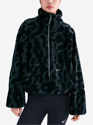 NIKE Giacca in fleece high-pile Nero