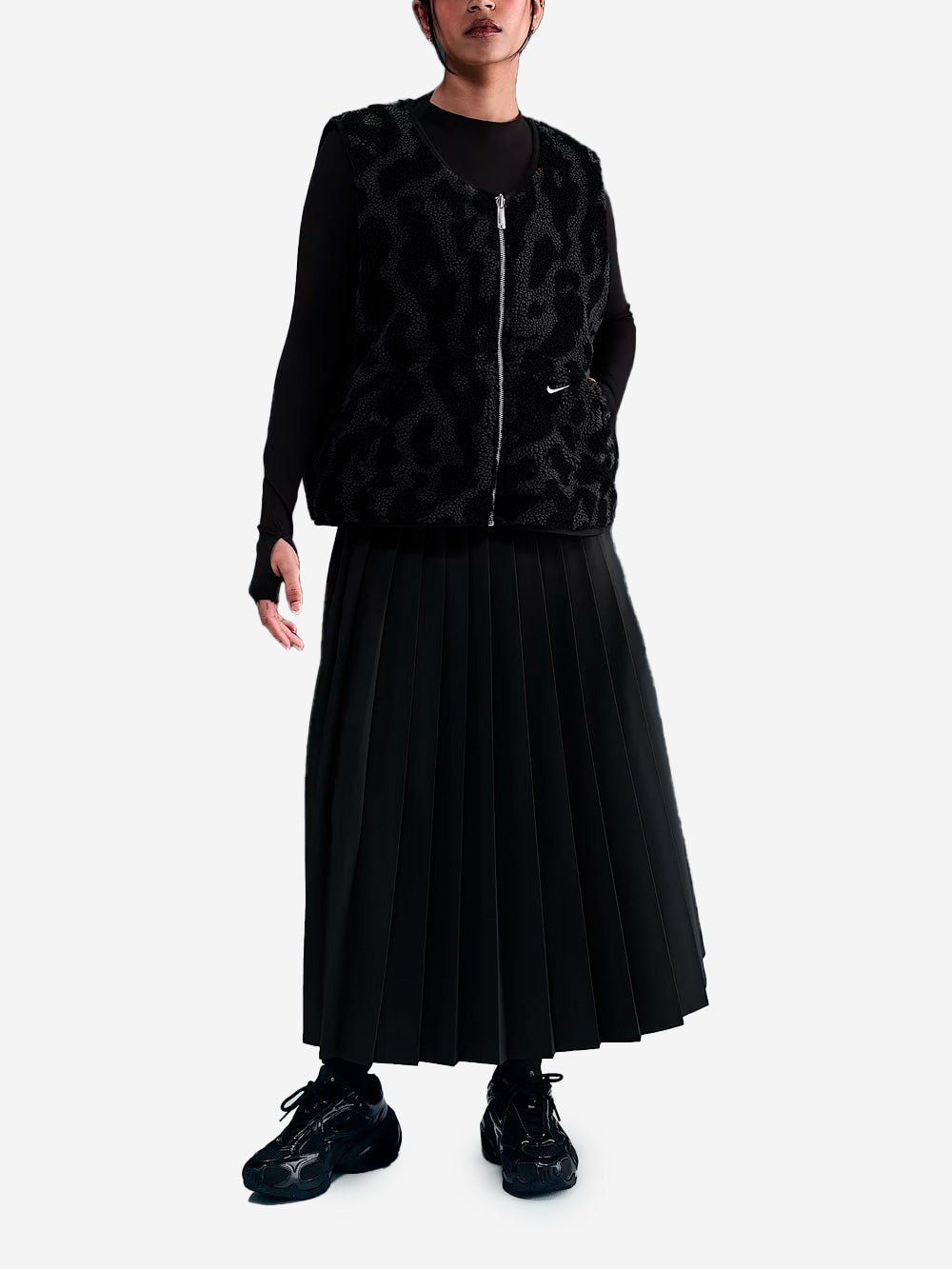 NIKE Gilet in Pile Sherpa reversibile Nero Urbanstaroma