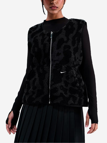 NIKE Gilet in Pile Sherpa reversibile Nero