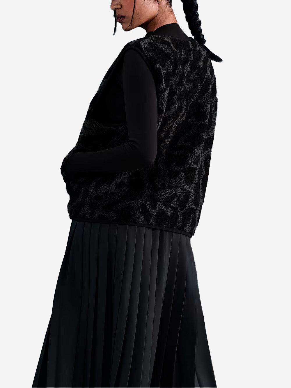 NIKE Gilet in Pile Sherpa reversibile Nero Urbanstaroma