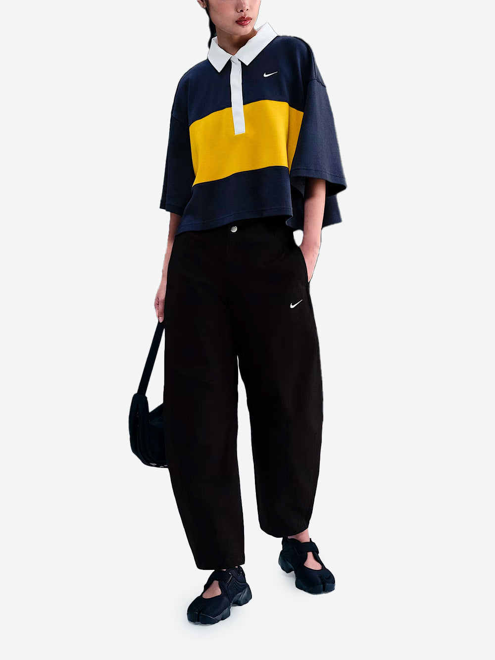 NIKE Pantaloni barrel neri Nero Urbanstaroma