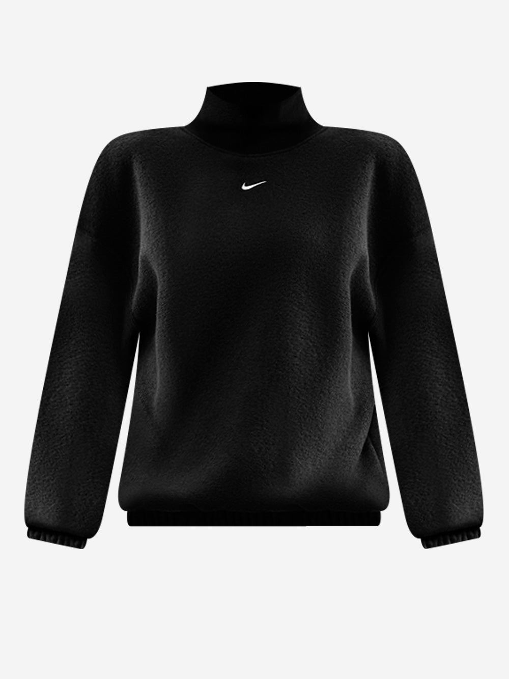 NIKE Top nero oversize in fleece con collo a lupetto Nero Urbanstaroma