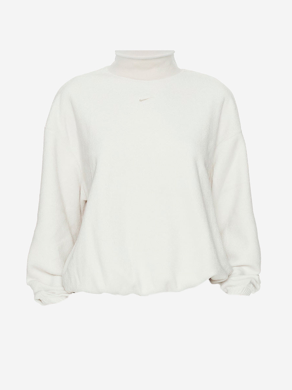 NIKE Top bianco oversize in fleece con collo a lupetto Ghiaccio Urbanstaroma