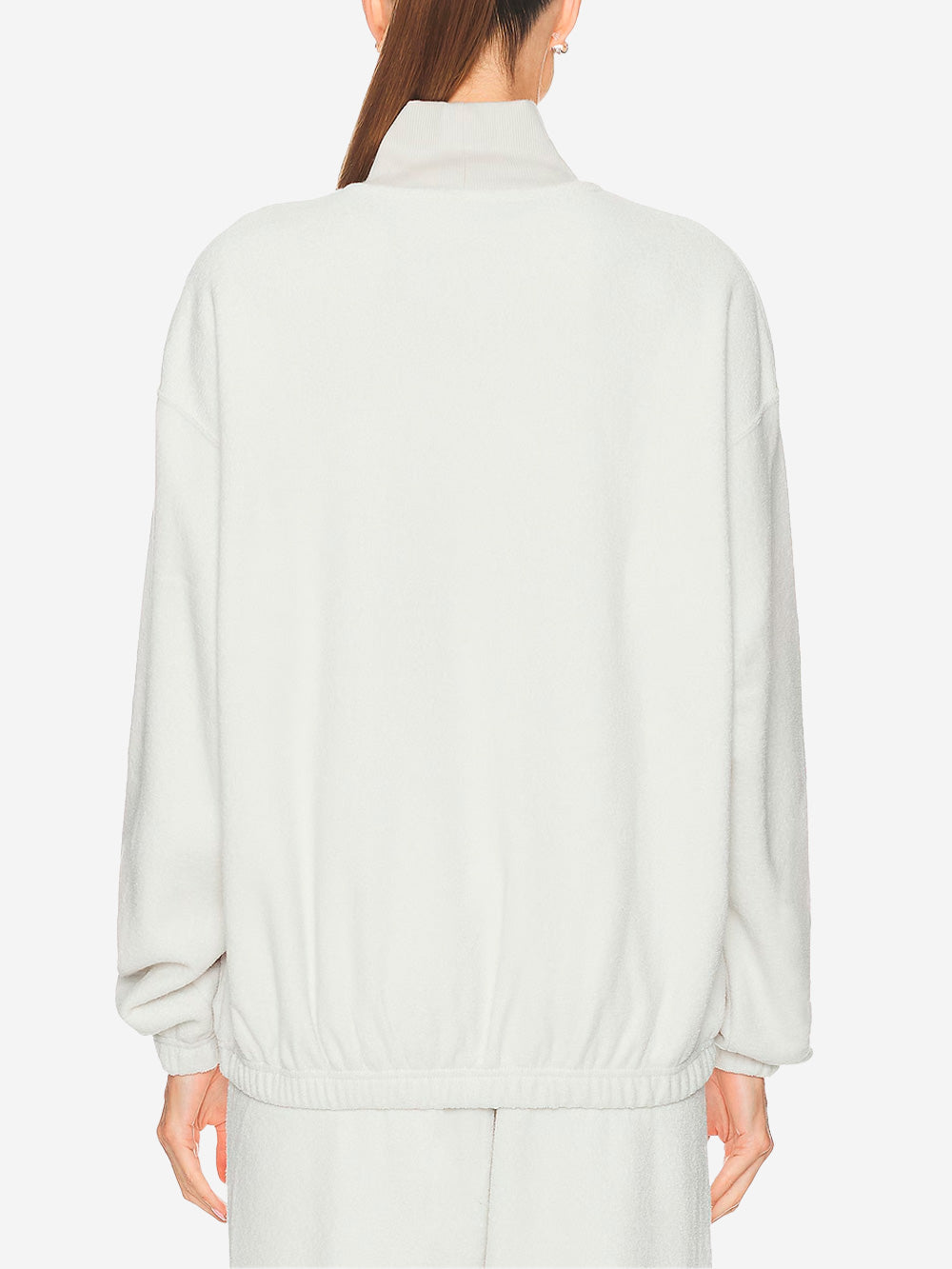 NIKE Top bianco oversize in fleece con collo a lupetto Ghiaccio Urbanstaroma