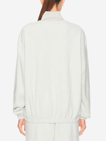 NIKE Top bianco oversize in fleece con collo a lupetto Ghiaccio
