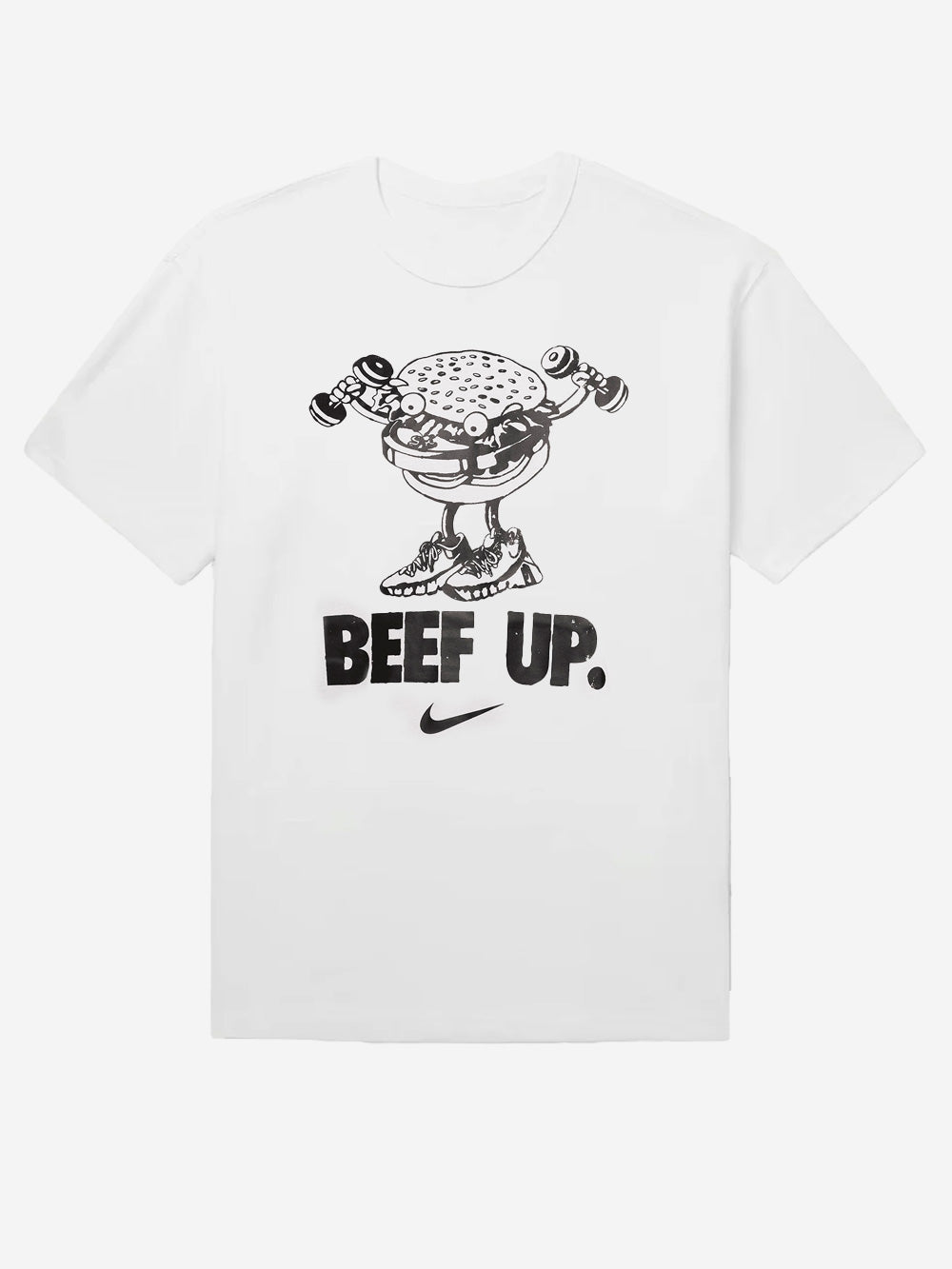 NIKE T-shirt da training bianca Dri-FIT con grafica 'Beef up' Bianco Urbanstaroma