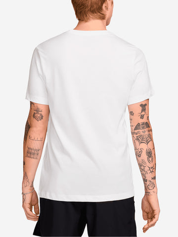 NIKE T-shirt da training bianca Dri-FIT con grafica 'Beef up' Bianco