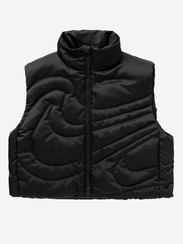 NIKE Smanicato oversize in piumino con Swoosh Nero