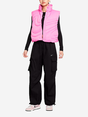 NIKE Smanicato oversize in piumino con Swoosh Rosa