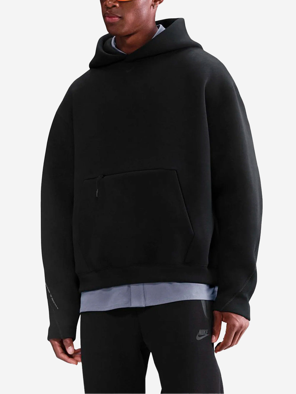 NIKE Felpa oversize in fleece con cappuccio e Swoosh Nero Urbanstaroma