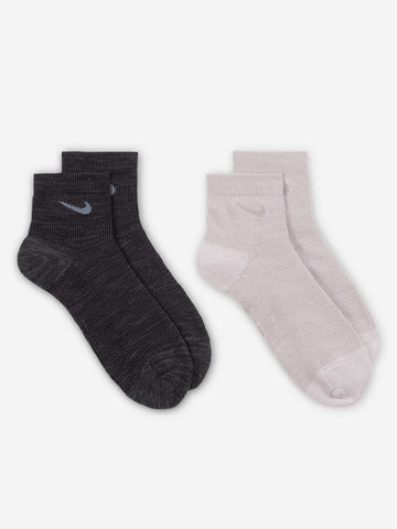 NIKE Calze alla caviglia ammortizzate (x2) Nero grigio