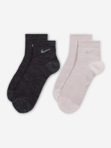 NIKE Calze alla caviglia ammortizzate (x2) Nero grigio