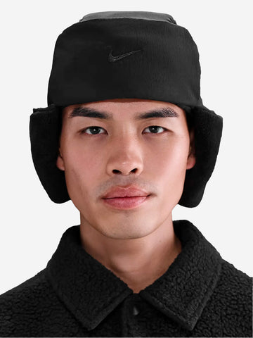 NIKE Cappello Puffer Trapper in pelliccia sintetica Nero