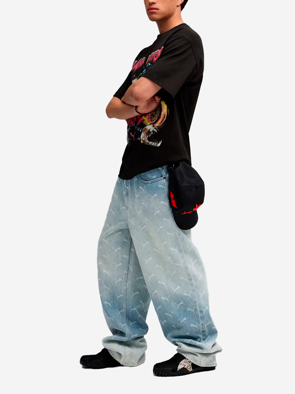 PUMA Jeans baggy laser monogram x Asap rocky Celeste Urbanstaroma