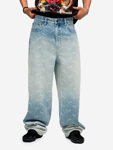 PUMA Jeans baggy laser monogram x Asap rocky Celeste