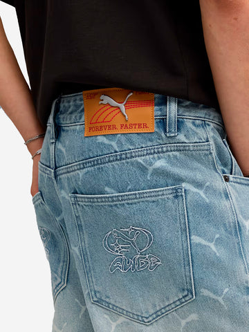 PUMA Jeans baggy laser monogram x Asap rocky Celeste