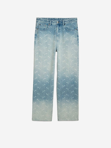 PUMA Jeans baggy laser monogram x Asap rocky Celeste