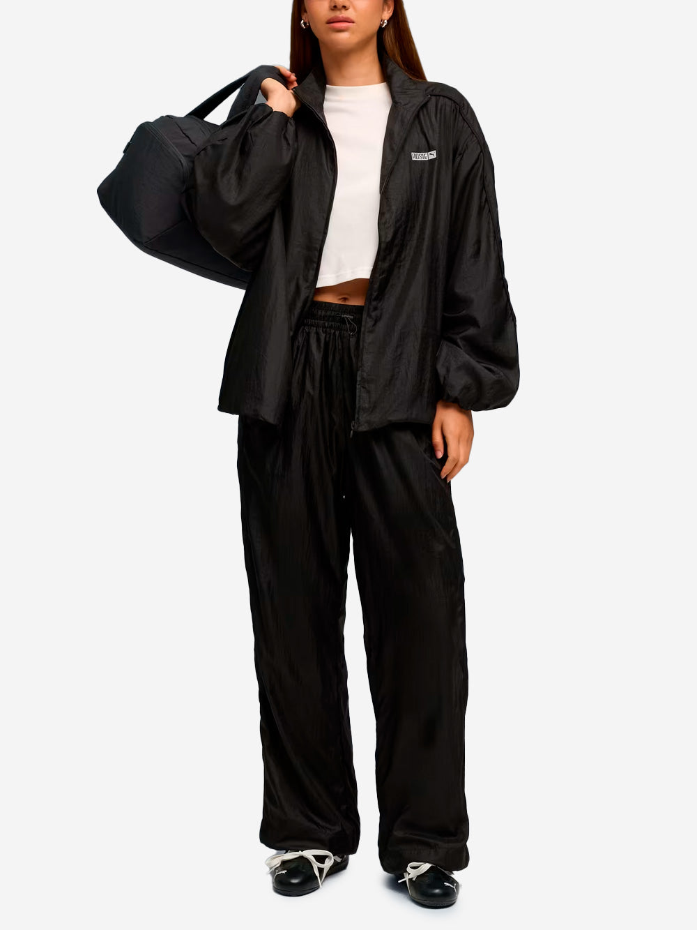 PUMA Track jacket oversize nera x Rosé Nero Urbanstaroma