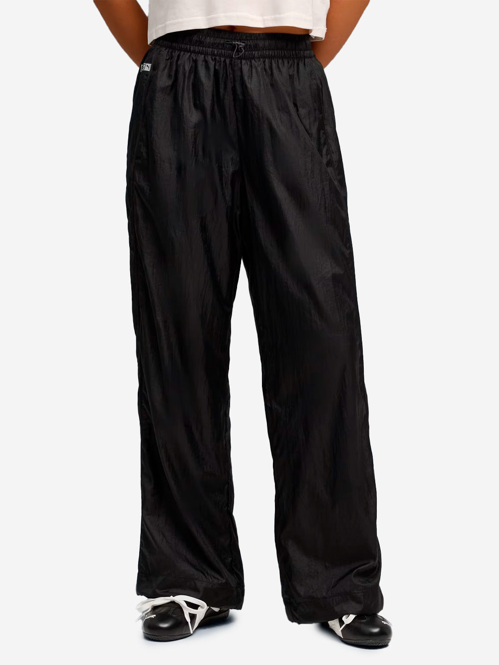 PUMA Pantaloni sportivi neri in nylon x Rosé Nero Urbanstaroma