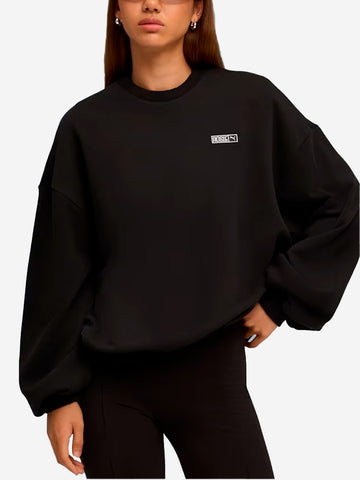 PUMA Felpa girocollo nera oversize x Rosé Nero