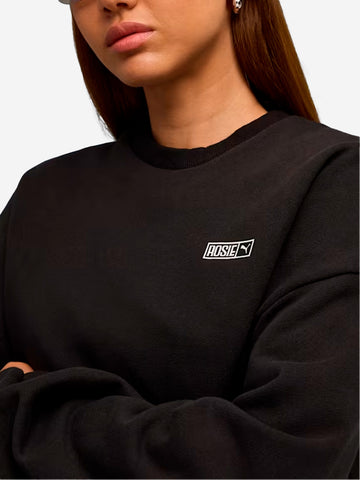 PUMA Felpa girocollo nera oversize x Rosé Nero