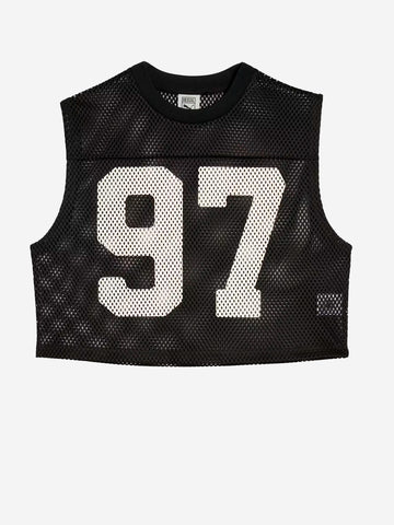 PUMA Top relaxed in mesh x Rosé con grafica Rosie Nero