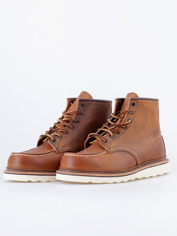 RED WING SHOES 1907 6-Inch Moc Toe Stivaletti in Copper Rough and Tough Leather Marrone