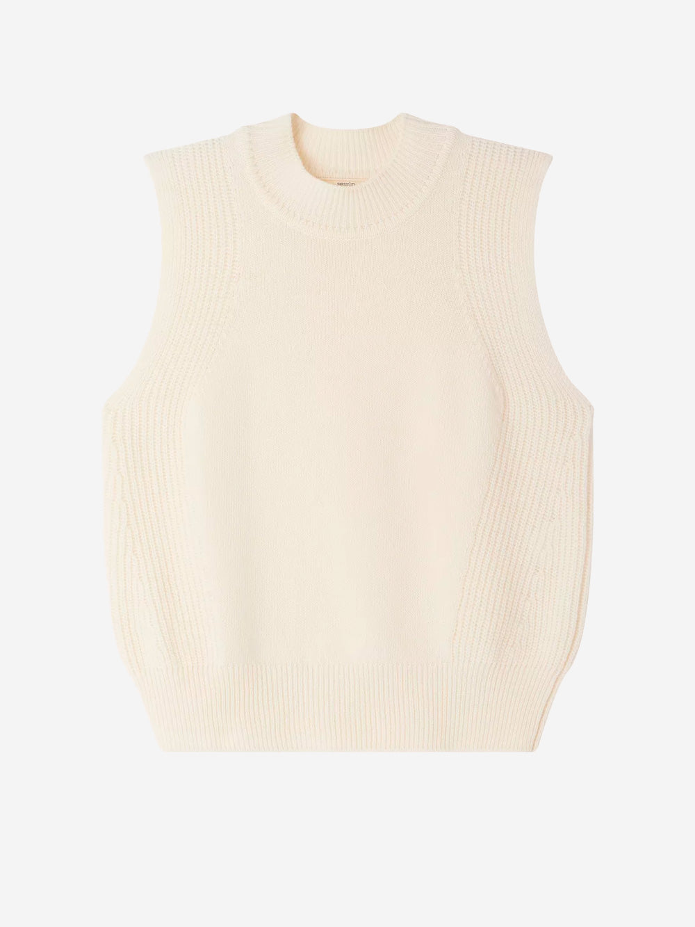 SESSUN Gilet panna minimal in lana merino Panna Urbanstaroma