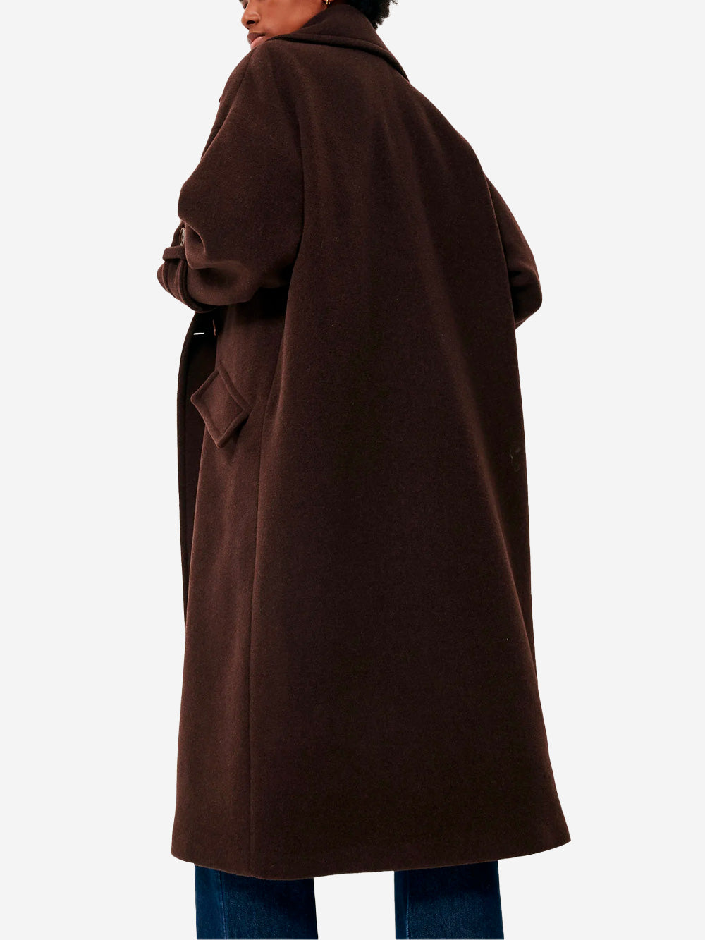 SESSUN Cappotto lungo doppiopetto 'Mia' in misto lana marrone caffè Marrone scuro Urbanstaroma