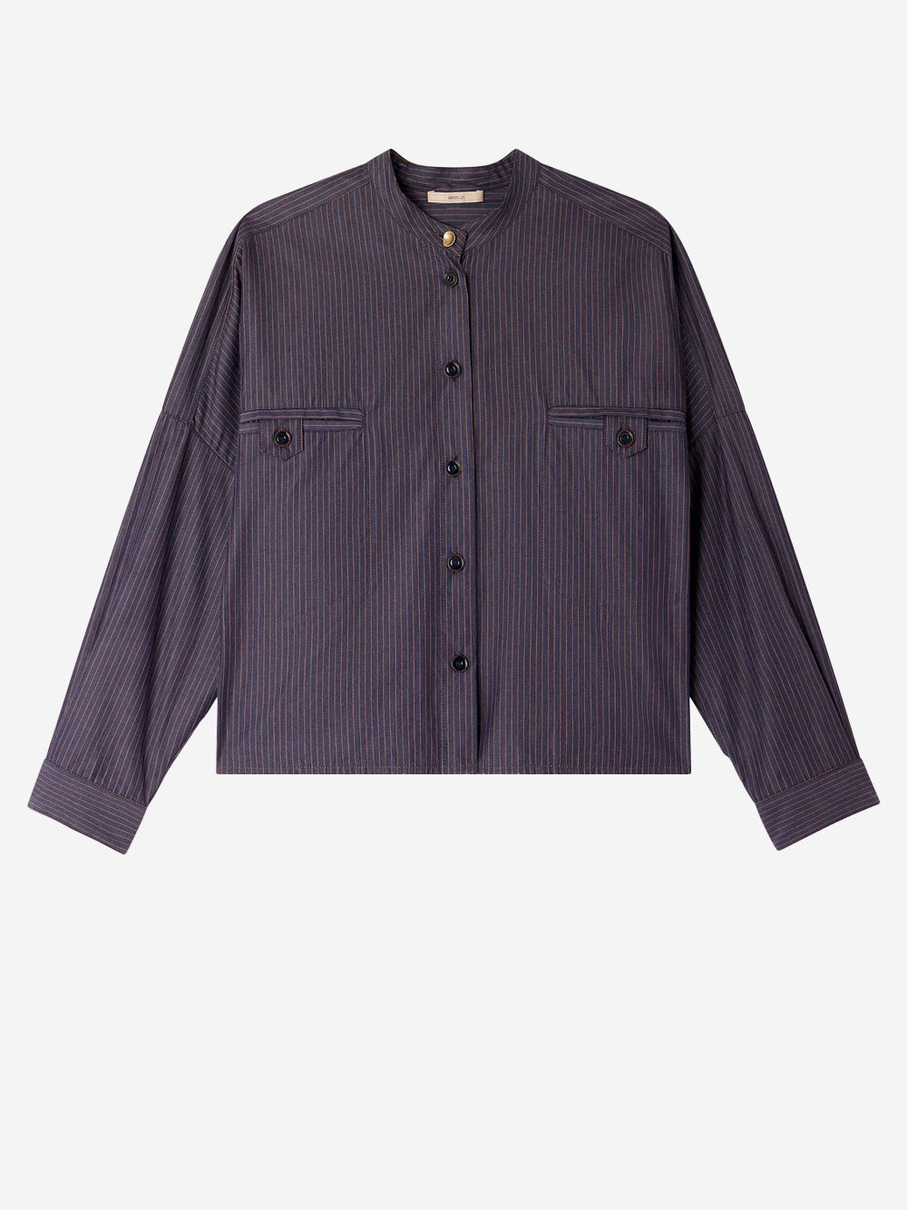 SESSUN Camicia a righe corta con tasche a filetto Blu Urbanstaroma