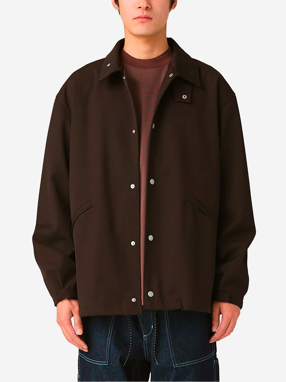 SNOW PEAK Giacca Coach marrone in misto lana Marrone scuro Urbanstaroma