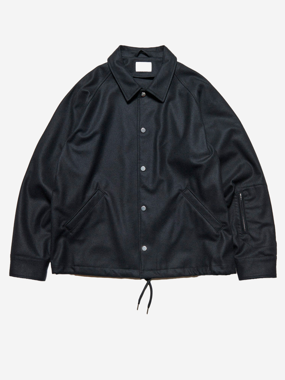 SOPHNET Giacca Coach nera in lana Melton leggera Nero Urbanstaroma