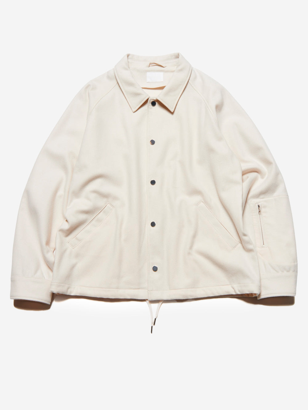 SOPHNET Giacca Coach bianca in lana Melton leggera Off white Urbanstaroma