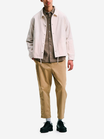 SOPHNET Giacca Coach bianca in lana Melton leggera Off white