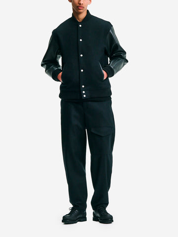 SOPHNET Pantaloni Royal Navy in lana Melton Nero