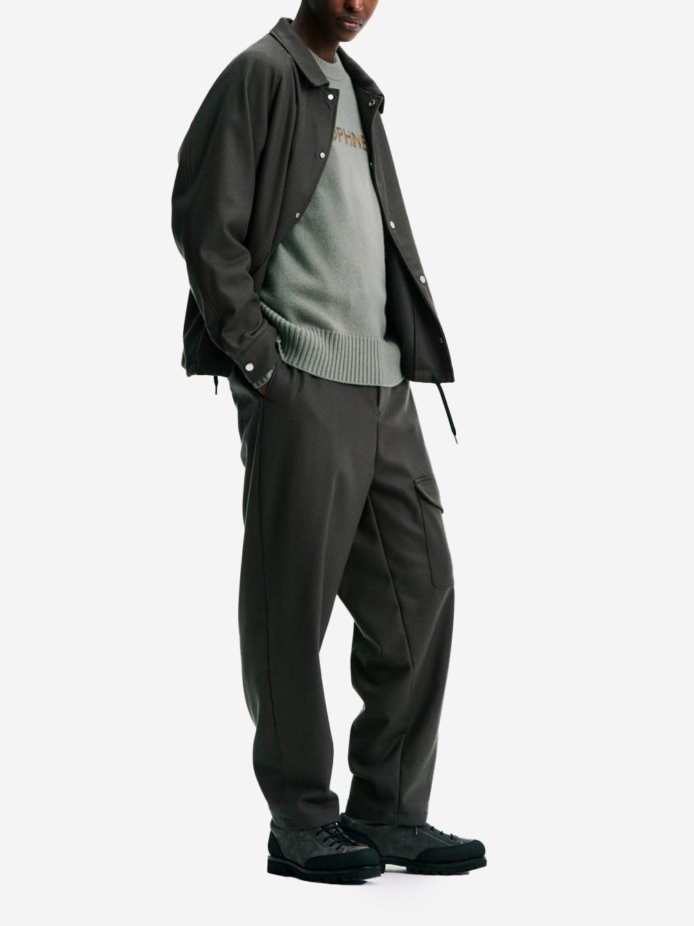 SOPHNET Pantaloni grigi Royal Navy in lana Melton grigio Urbanstaroma