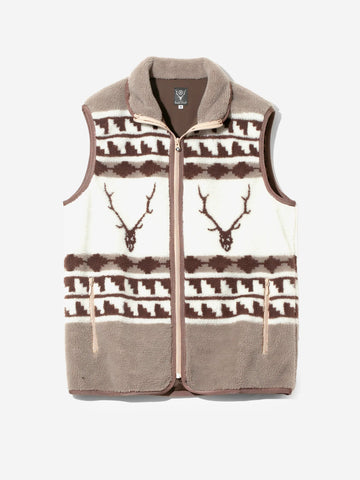 Gilet piping con jacquard