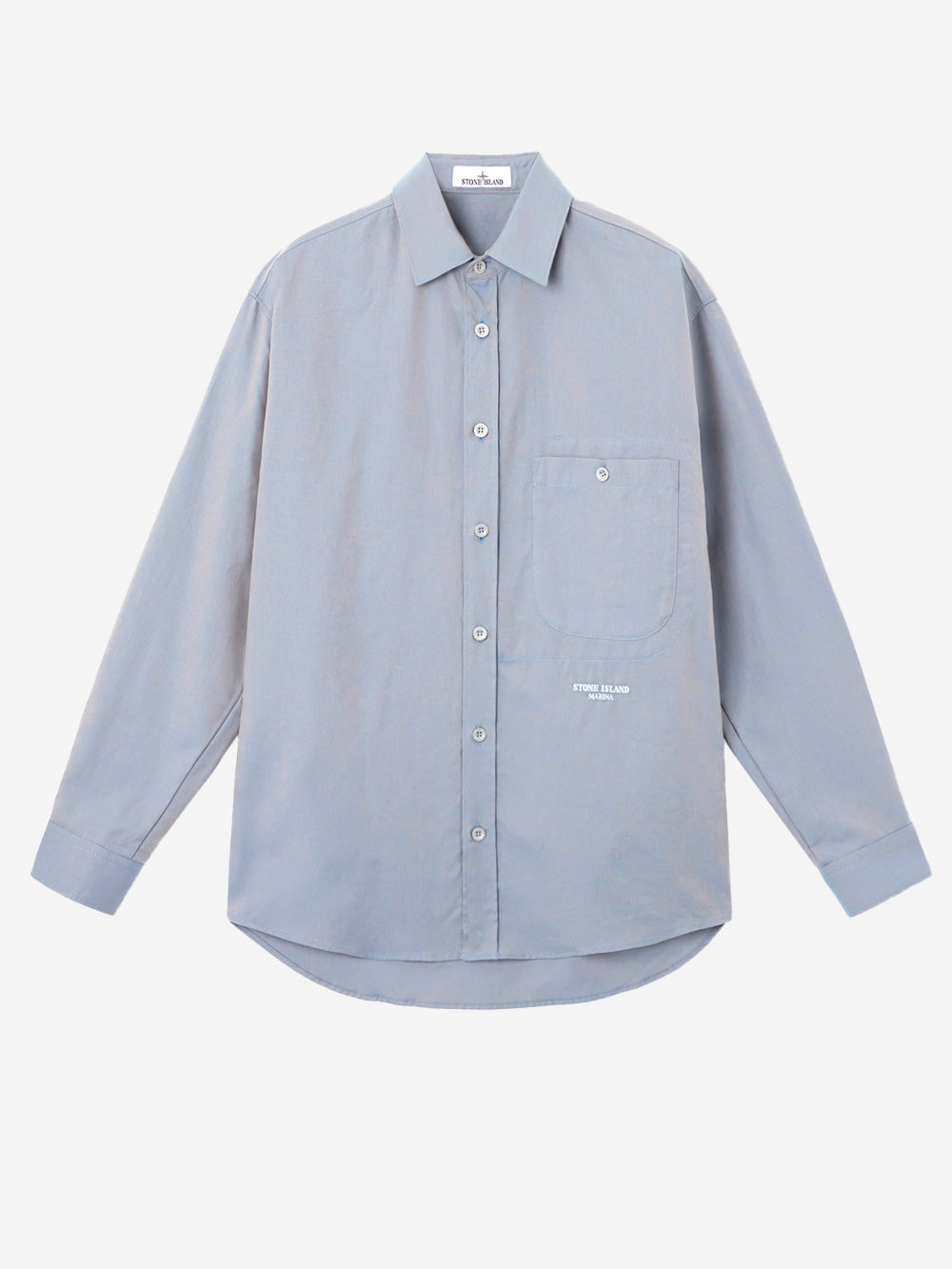 STONE ISLAND Camicia azzurra Oxford 'Marina' con tasca blu Urbanstaroma