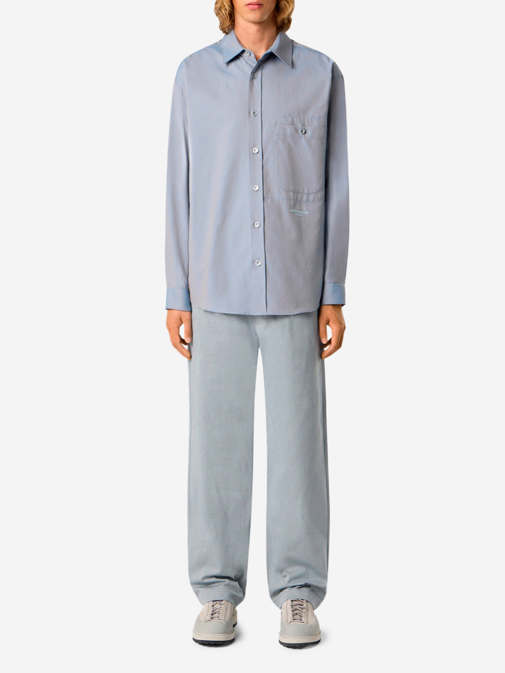 STONE ISLAND Camicia azzurra Oxford 'Marina' con tasca blu Urbanstaroma