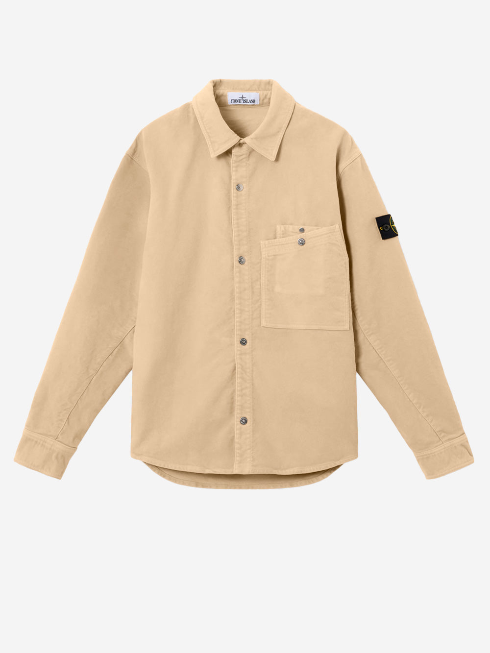 STONE ISLAND Overshirt beige in cotone Moleskin con tasca sul petto Beige Urbanstaroma