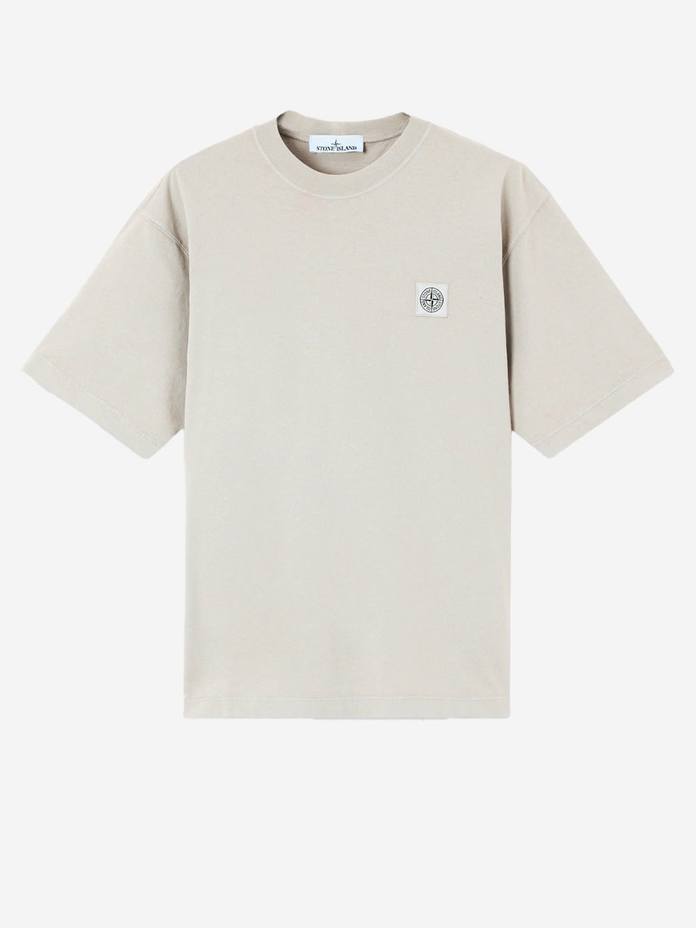 STONE ISLAND T-shirt in cotone pettinato con patch Compass Grey Urbanstaroma