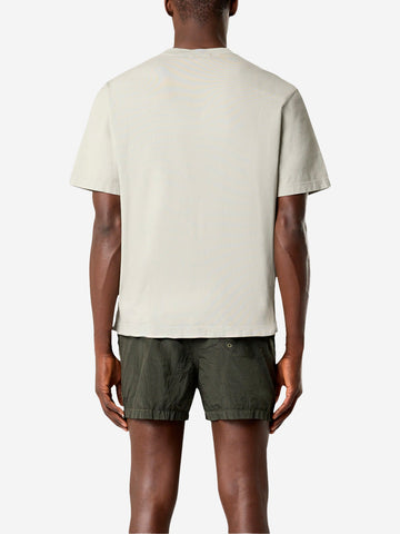 STONE ISLAND T-shirt in cotone pettinato con patch Compass Grey