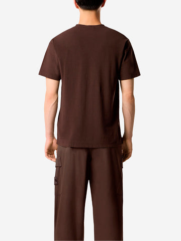 STONE ISLAND T-shirt marrone con patch logo Compass 'Ghost' Marrone