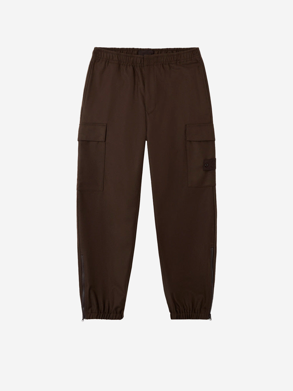 STONE ISLAND Pantaloni cargo in flanella di lana cardata marrone 'Ghost' Marrone Urbanstaroma