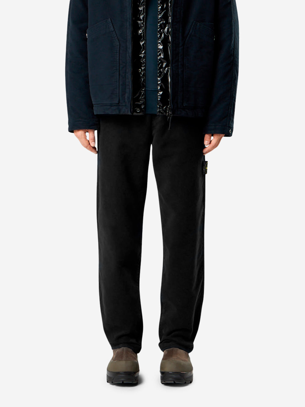 STONE ISLAND Pantaloni neri loose con tasche multiple Nero Urbanstaroma