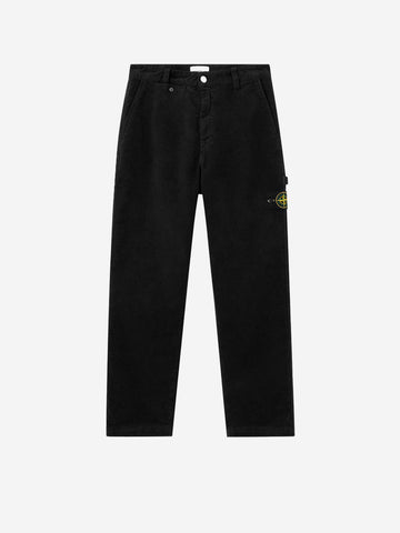 STONE ISLAND Pantaloni neri loose con tasche multiple Nero
