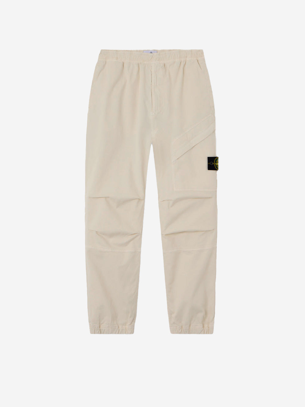 STONE ISLAND Pantaloni beige loose con elastico e badge Beige Urbanstaroma