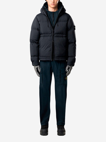 STONE ISLAND Parka matt ripstop imbottito in piuma con badge Compass Nero