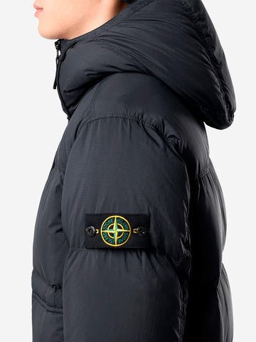 STONE ISLAND Parka matt ripstop imbottito in piuma con badge Compass Nero