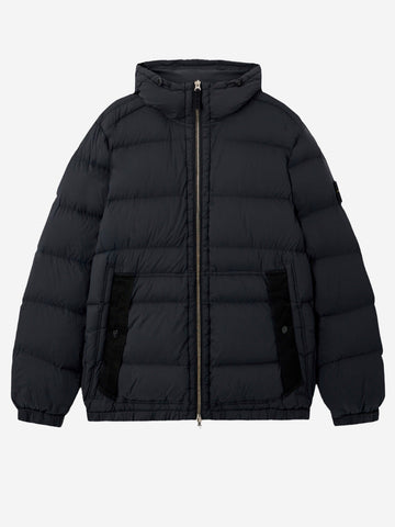 STONE ISLAND Piumino 'Tunnel' nero senza cuciture con cappuccio e antigoccia Nero